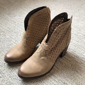 DIBA Beige Leather Booties